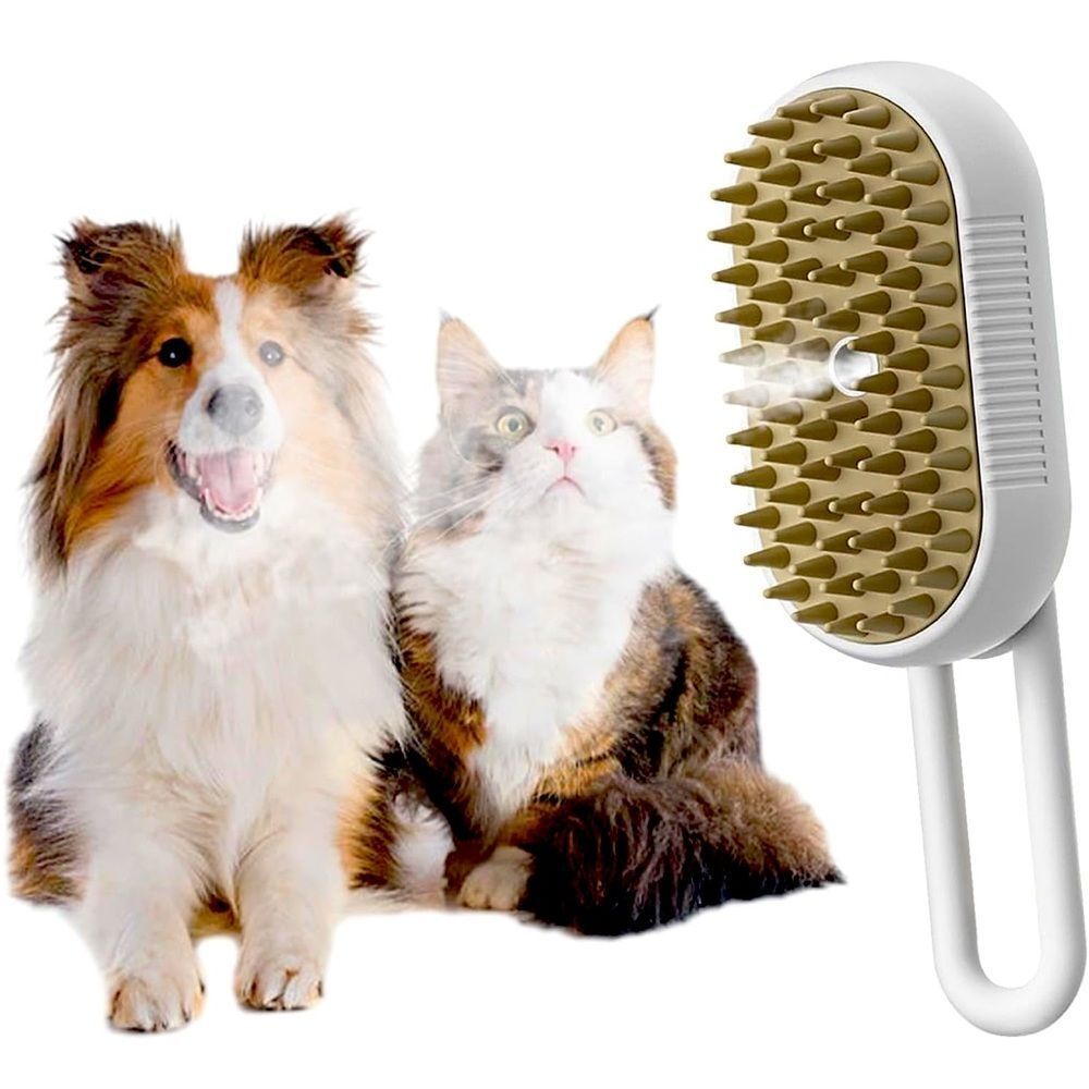 Steam Grooming Brush for Pet Hair Removal for Dogs and Cats & Removes Tangles